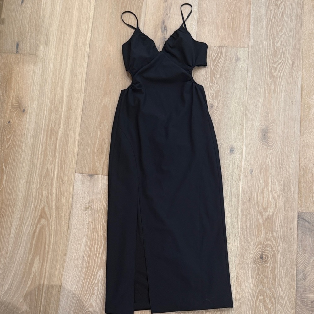 Cinq à Sept Black Backless Dress with Slit